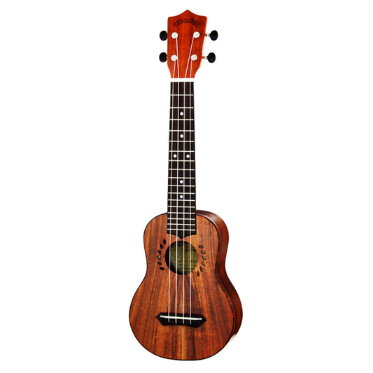 Leolani Solid Koa Series Long Neck Soprano Ukulele with Gigbag