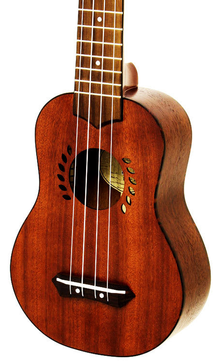 Leolani Solid Mahogany Series Soprano Ukulele with Gigbag