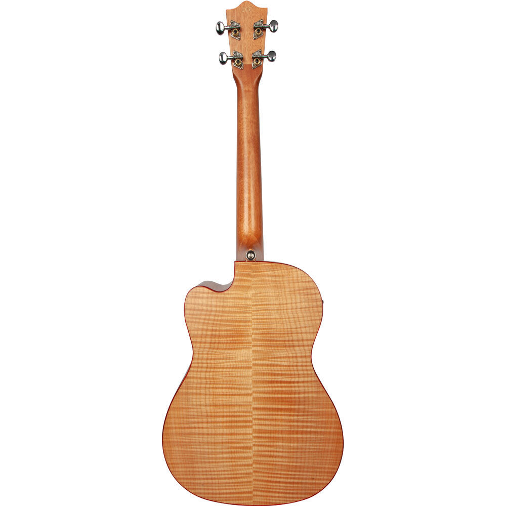 Lanikai Flamed Maple Series Baritone Acoustic Electric Ukulele in Natural Satin Finish