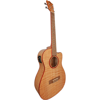 Lanikai Flamed Maple Series Baritone Acoustic Electric Ukulele in Natural Satin Finish