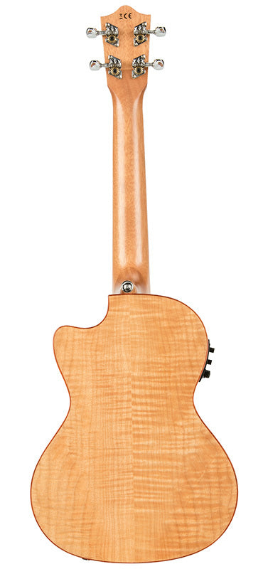 Lanikai Flamed Maple Series Tenor AcousticElectric Ukulele in Natural Satin Finish