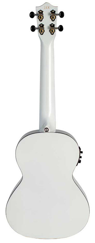 Lanikai Julia Michaels Signature Tenor AC/EL Ukulele in White Pearl Finish