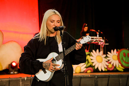 Lanikai Julia Michaels Signature Tenor AC/EL Ukulele in White Pearl Finish