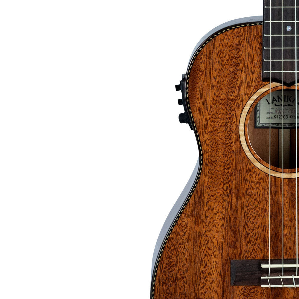 Lanikai Mahogany Series All Solid Baritone Acoustic Electric Ukulele in Natural Gloss Finish