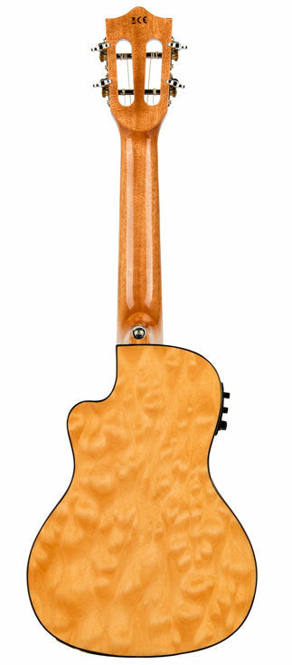 Lanikai Quilted Maple Concert Acoustic Electric Ukulele in Natural Stain Gloss Finish