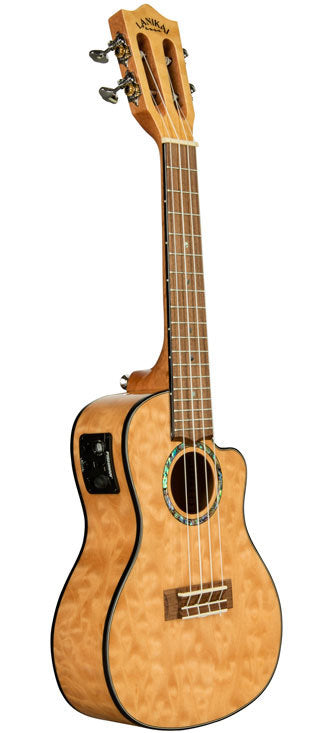Lanikai Quilted Maple Concert Acoustic Electric Ukulele in Natural Stain Gloss Finish