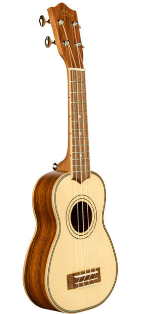 Lanikai Solid Spruce Top Series Soprano Ukulele in Natural Satin Finish