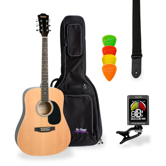 Southside Pack: Redding RED50 Full-Sized Right-Handed Steel-String Acoustic Guitar in Natural Finish