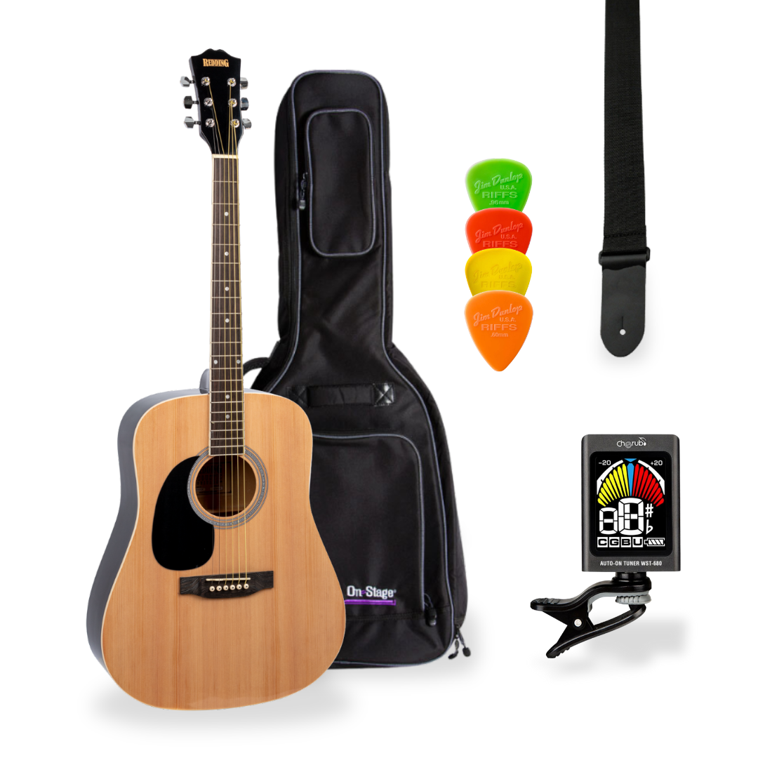 Southside Pack: Redding RED50LH Full-Sized Left-Handed Steel-String Acoustic Guitar in Natural Finish