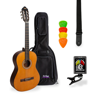 Southside Pack: VC204 Full-Sized Right-Handed Nylon String Classical Guitar
