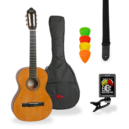 Southside Pack: VC203L 3/4-Sized Left-Handed Full-Sized Nylon String Classical Guitar