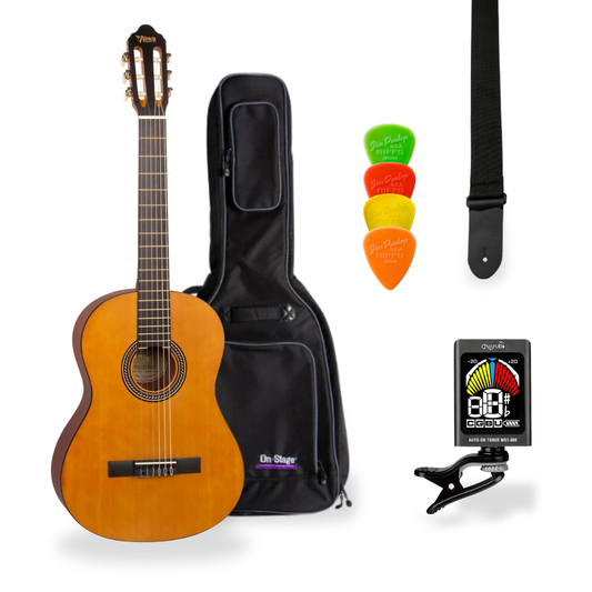 Southside Pack: VC204L Left-Handed Full-Sized Nylon String Classical Guitar