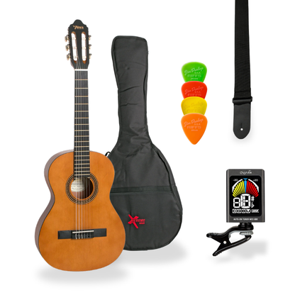 Southside Pack: VC203 3/4-Sized Right-Handed Full-Sized Nylon String Classical Guitar
