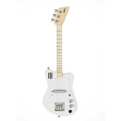 Loog LGMIEW Kids Electric Mini Guitar in White