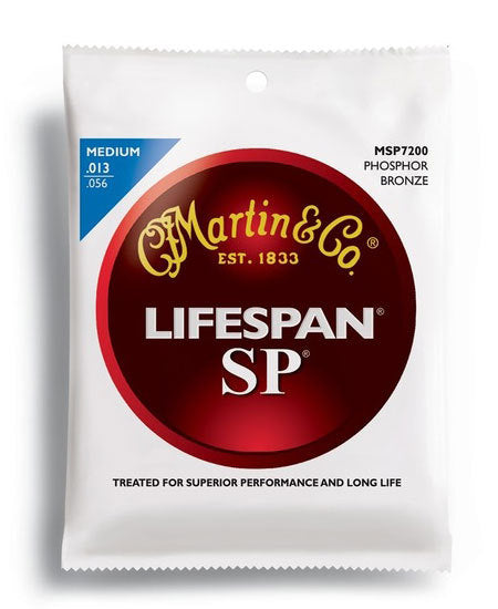 Martin M7200 SP Lifespan 92/8 Phosphor Bronze Medium Acoustic Guitar String Set (13-56)