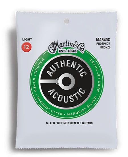 Martin MA540S Authentic Acoustic Marquis Silked 92/8 Phosphor Bronze Light Acoustic Guitar String Set (12-54)