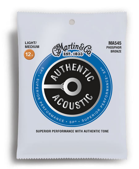 Martin MA545 Authentic Acoustic SP 92/8 Phosphor Bronze Light/Medium Acoustic Guitar String Set (12.5-55)