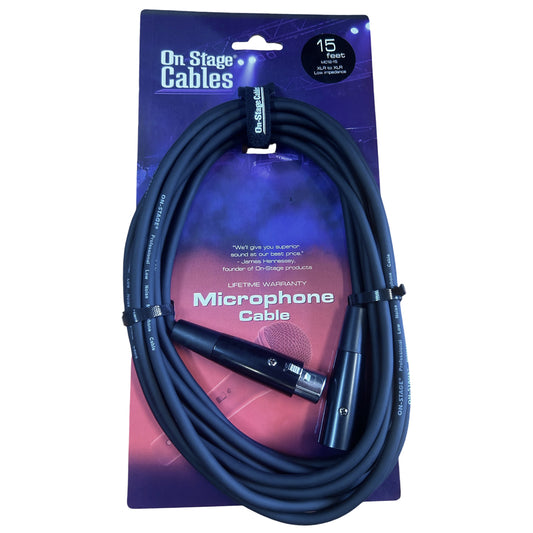 On-Stage 15ft Microphone Cable (XLR Male - XLR Female)