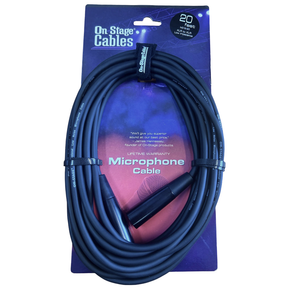 On-Stage 20ft Microphone Cable (XLR Male - XLR Female)