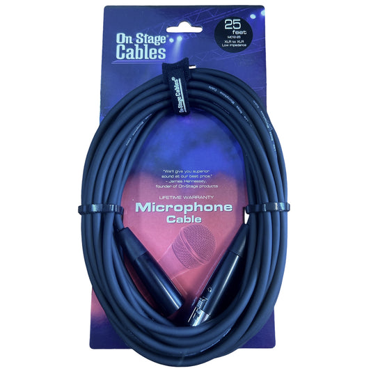 On-Stage 25ft Microphone Cable (XLR Male - XLR Female)