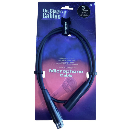 On-Stage 3ft Microphone Cable (XLR Male - XLR Female)