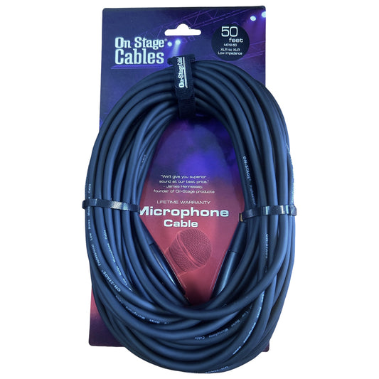 On-Stage 50ft Microphone Cable (XLR Male - XLR Female)