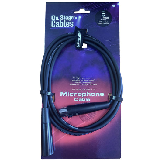 On-Stage 6ft Microphone Cable (XLR Male - XLR Female)