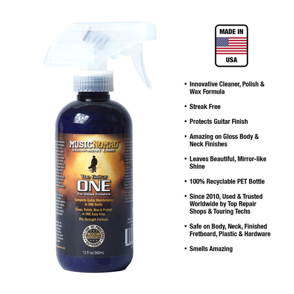 Music Nomad MN150 The Guitar One 12oz. Tech Size - All in 1 Cleaner, Polish & Wax