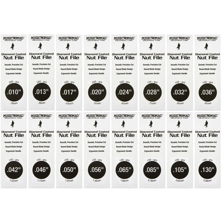 Music Nomad MN676 Diamond Coated Nut File Complete Shop Set (16-Pce)