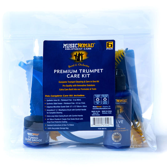 Music Nomad Premium Trumpet Cleaning & Care Kit - 6 Pce