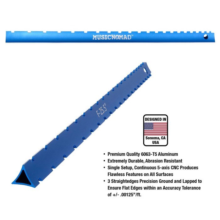 Music Nomad MN821 "Tri-Beam" 3 in 1 Dual Notched Straight Edge & Precision Straightedge