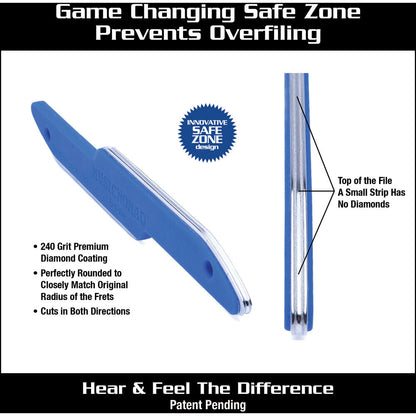 Music Nomad MN850 Diamond Coated Safe Zone Guitar Fret Crowning File (S-File)