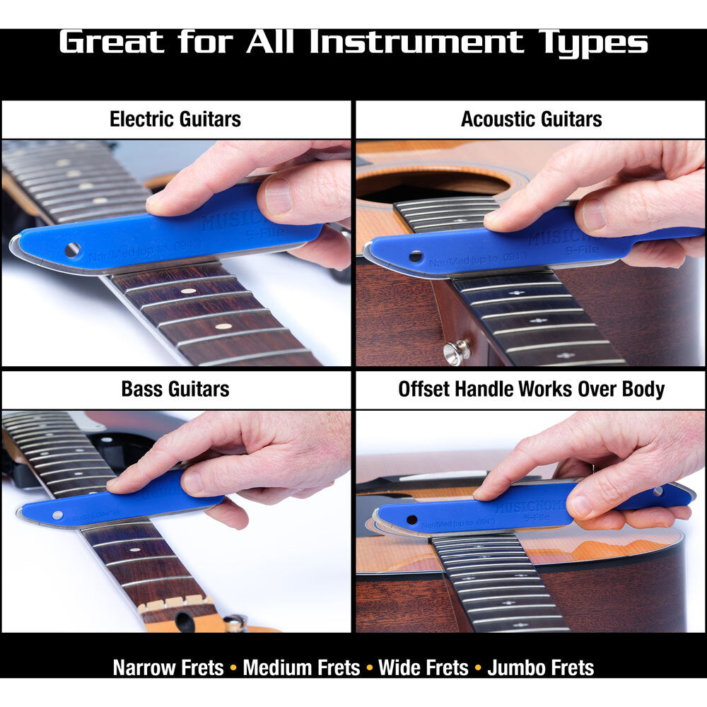 Music Nomad MN850 Diamond Coated Safe Zone Guitar Fret Crowning File (S-File)