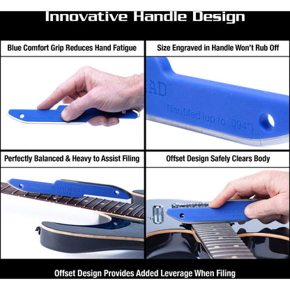 Music Nomad MN850 Diamond Coated Safe Zone Guitar Fret Crowning File (S-File)