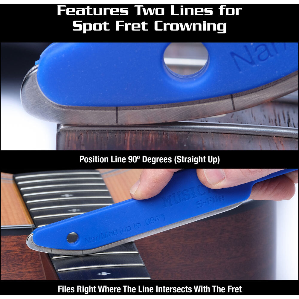 Music Nomad MN850 Diamond Coated Safe Zone Guitar Fret Crowning File (S-File)