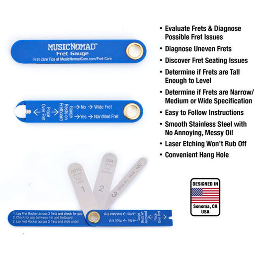 Music Nomad MN870 Precision Fret Rocker+ and Fret Gauge Kit