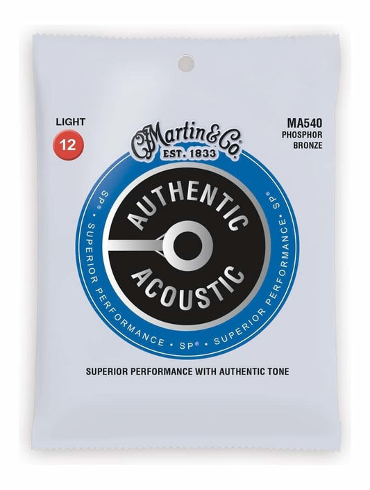 Martin MA540 Phosphor Bronze Light Acoustic Guitar Strings (12-54)