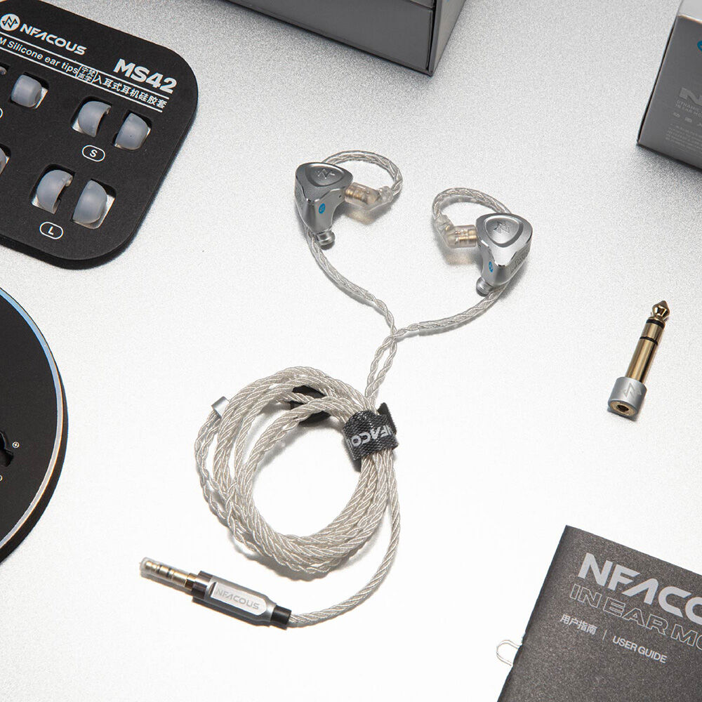 NF ACOUS NM25 Professional Series Full Metal In-Ear Monitor Earphones in Silver