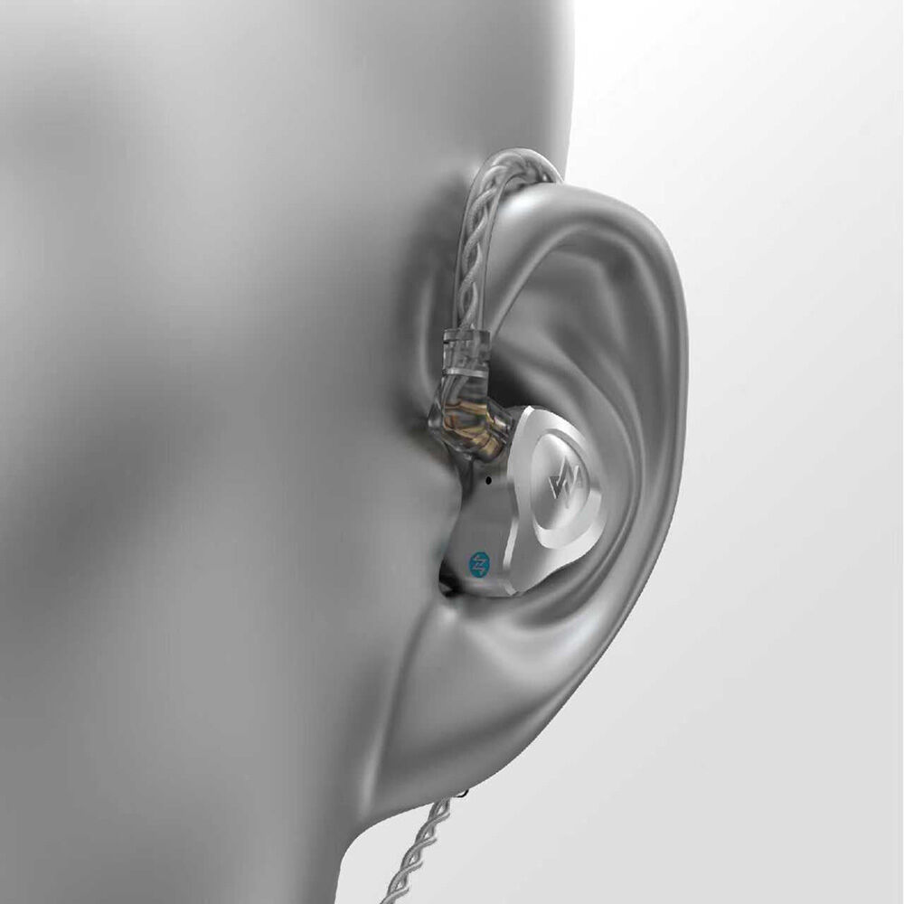 NF ACOUS NM25 Professional Series Full Metal In-Ear Monitor Earphones in Silver