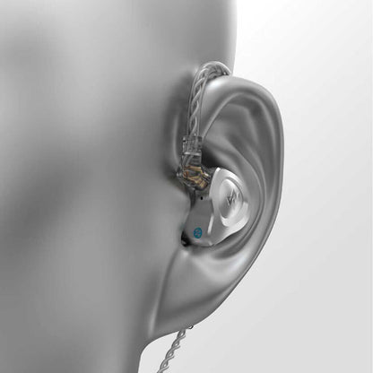 NF ACOUS NM25 Professional Series Full Metal In-Ear Monitor Earphones in Silver
