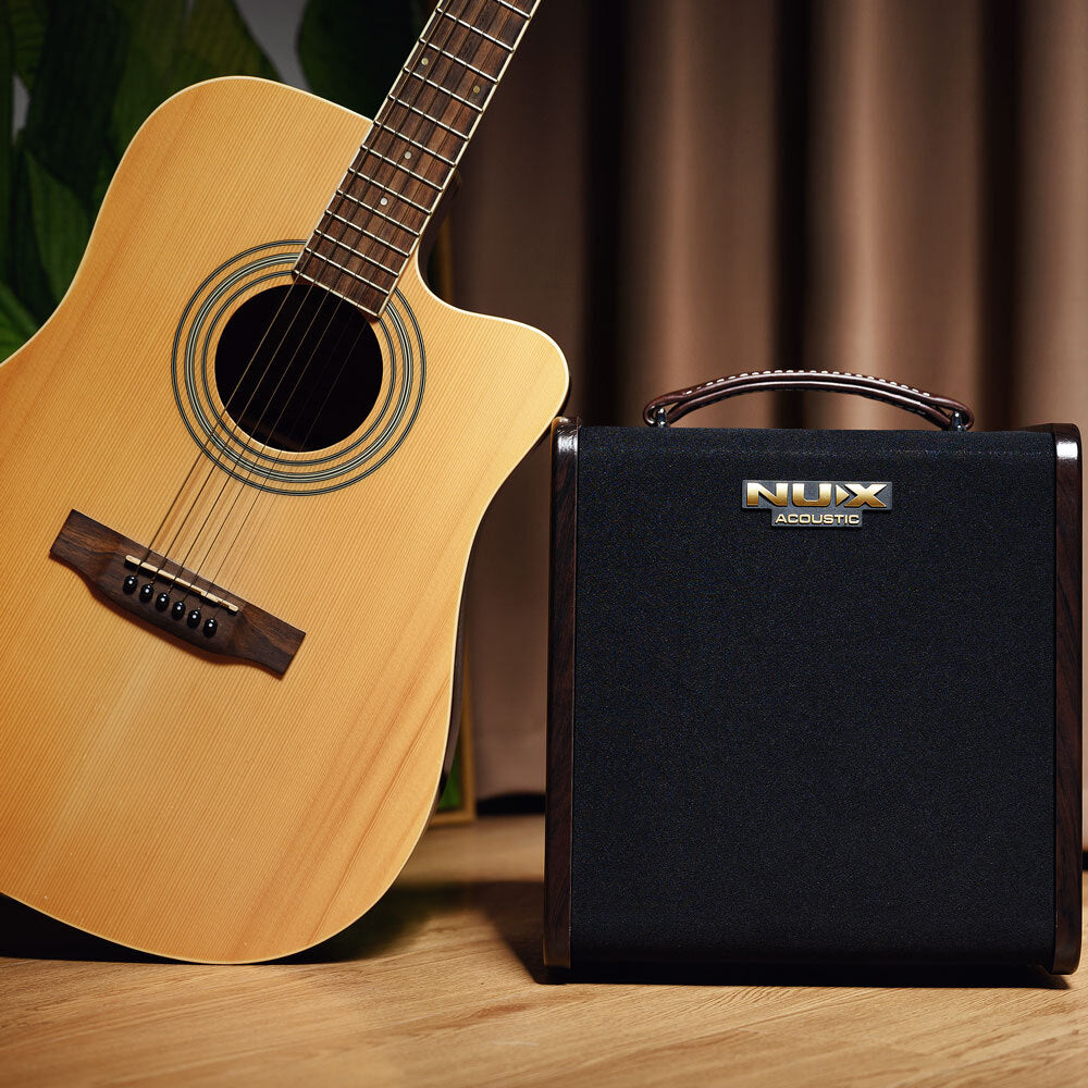 NUX NXAC80 Stageman II Charge, 80W Battery Powered Acoustic Guitar Amplifier with Digital FX