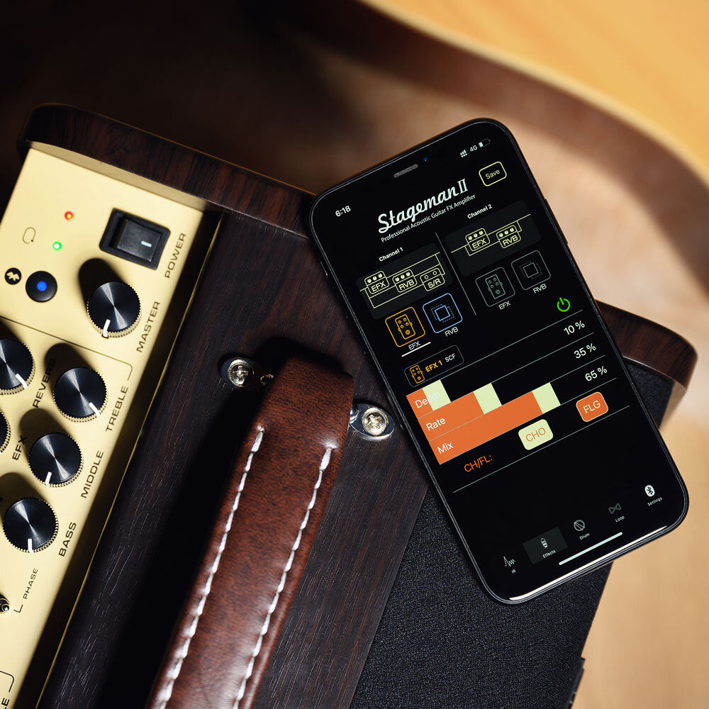 NUX NXAC80 Stageman II Charge, 80W Battery Powered Acoustic Guitar Amplifier with Digital FX