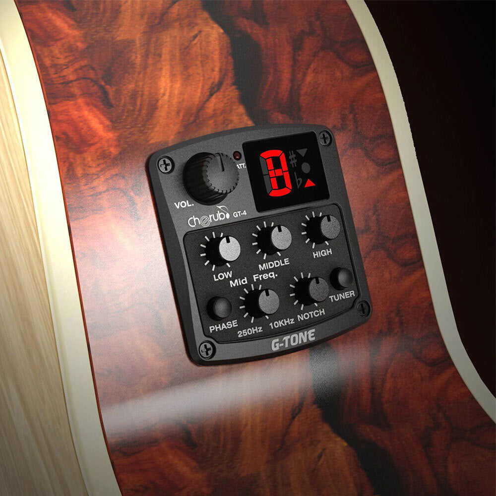 Cherub GT-4 Acoustic Guitar Preamp System with Onboard Tuner & Piezo Pickup