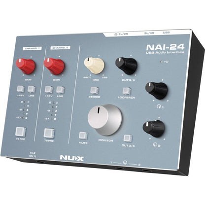NUX NXNAI24 NAI-24 Professional 2x4, 32-Bit/192kHz USB Audio Interface