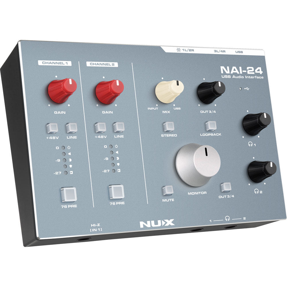 NUX NXNAI24 NAI-24 Professional 2x4, 32-Bit/192kHz USB Audio Interface