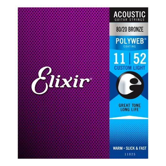 Elixir Polyweb 80/20 Bronze Acoustic Guitar Strings (Assorted Gauges)