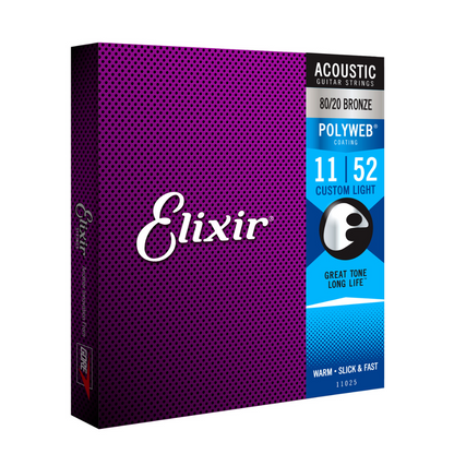 Elixir Polyweb 80/20 Bronze Acoustic Guitar Strings (Assorted Gauges)