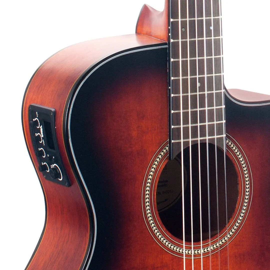 Valencia VA434CECSB 4/4 Size Acoustic/Electric Cutaway Classical Guitar in Classic Sunburst