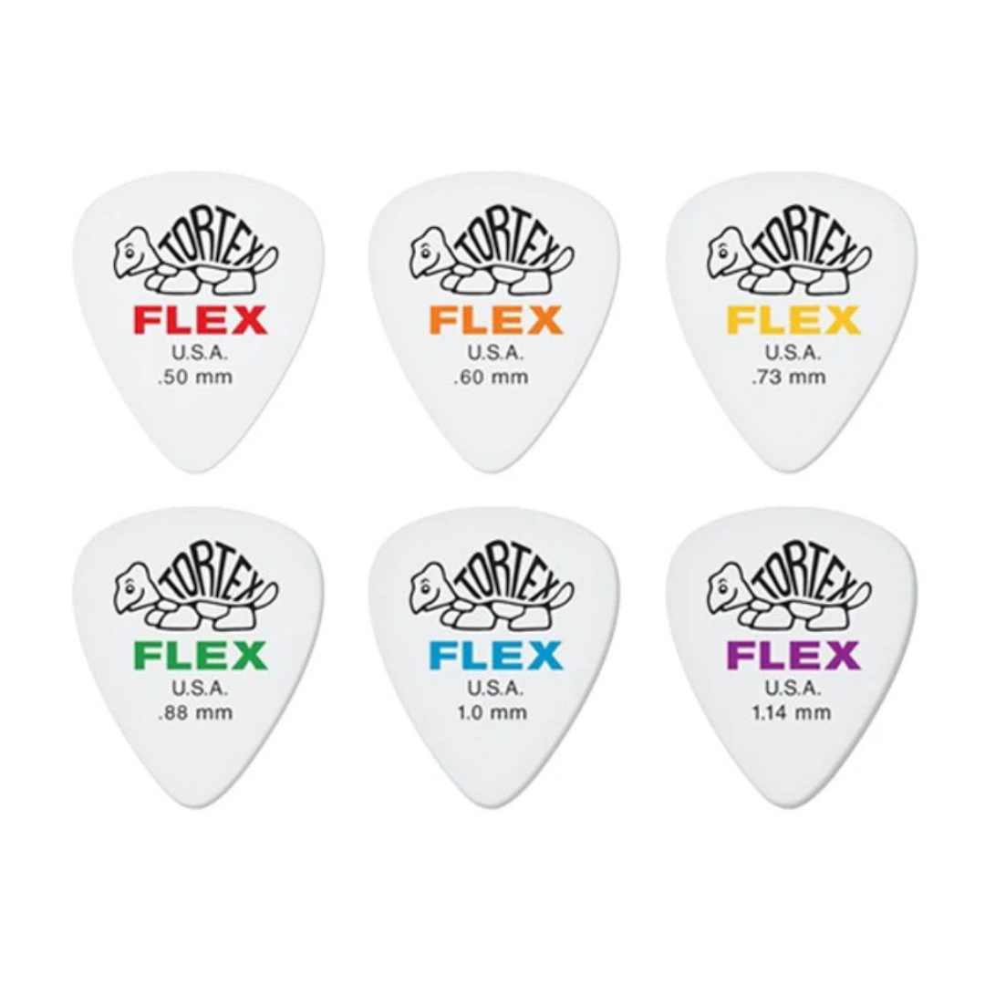 Dunlop Tortex Flex Standard Shape Picks (12 Pack) (Assorted Sizes)