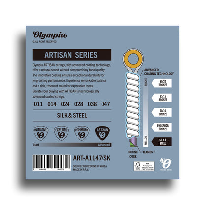 Olympia Artisan Series Coated Silk & Steel Light Guitar String Set (11-47)